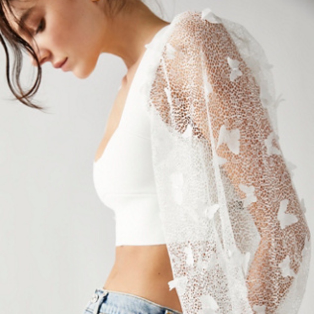 Free People Flutter On Crop - White